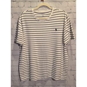 Mens Polo Ralph Lauren Striped t shirt Sz XL Navy & White
